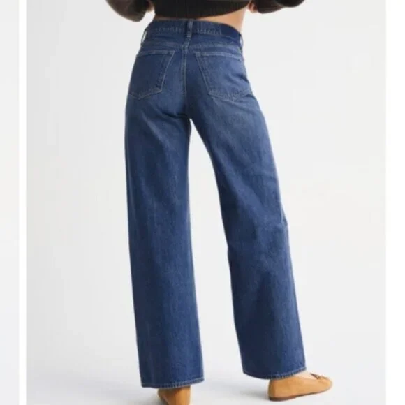 Abercrombie & Fitch The Wide Leg High Rise Jeans Size 29/8 Short NWOT - Picture 2 of 13